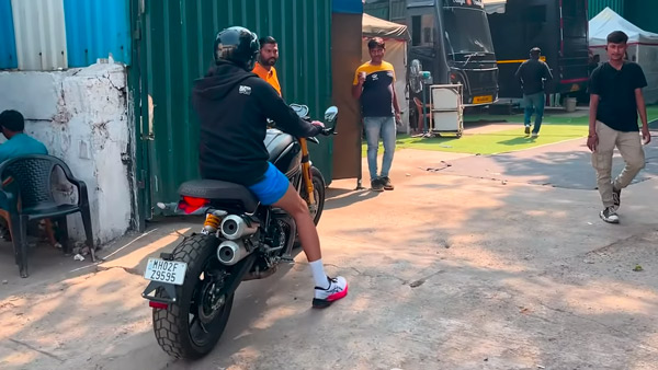 Kartik Aaryan Riding Ducati Scrambler 1100