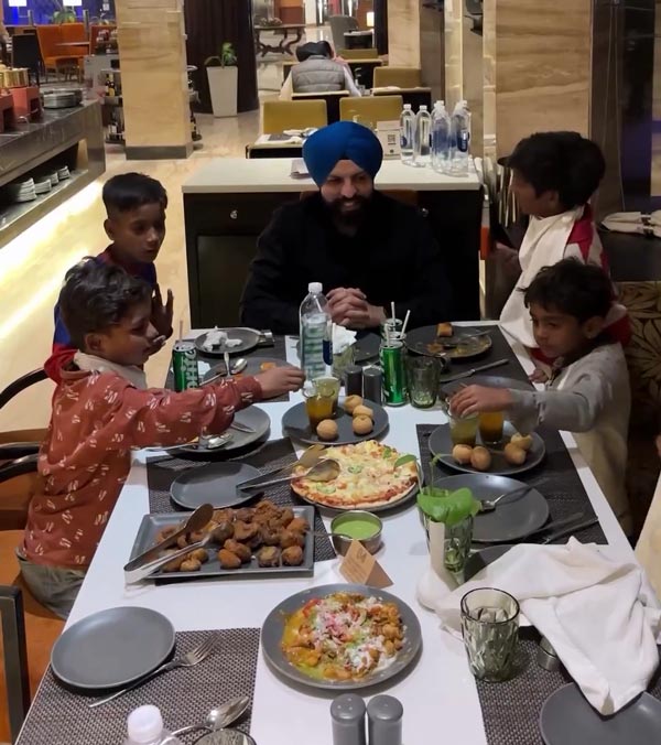 Kids Enjoying 5-star Hotel Dinner