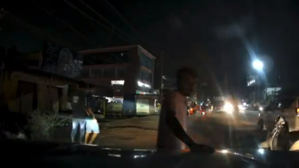 Road Rage Between Car Driver And Scooter Riders