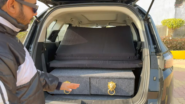 Tata safari custom made camping setup