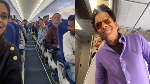 sachin on economy class flight