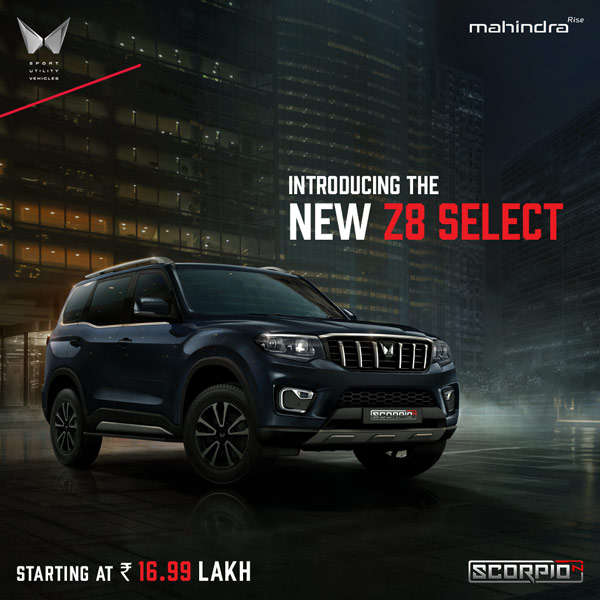 mahindra introduces scorpio-n z8 select