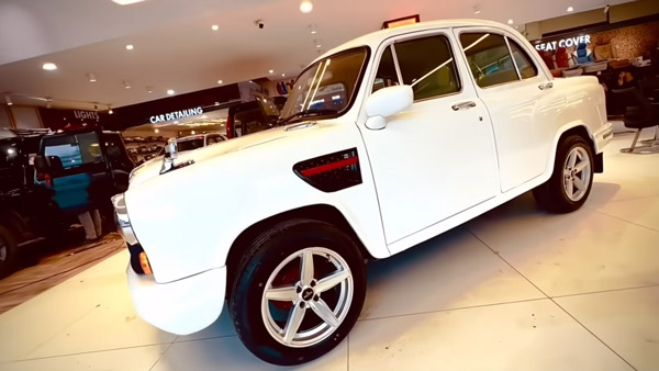 Converted hindustan ambassador side view