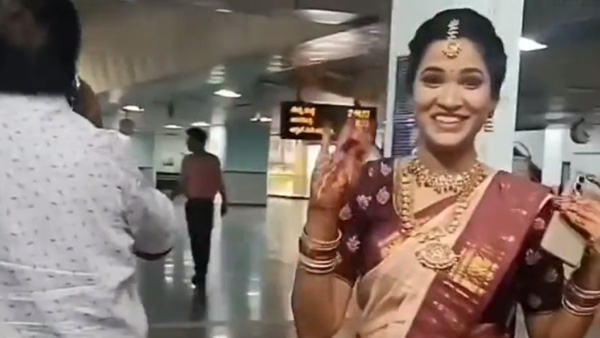 Stuck in traffic bride takes metro Stuck in traffic bride takes metro