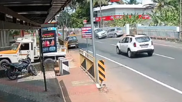 Toyota innova hits parked car rolls over