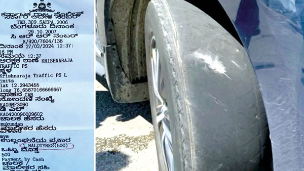 Man Fined For Driving Car On Bald Tyres