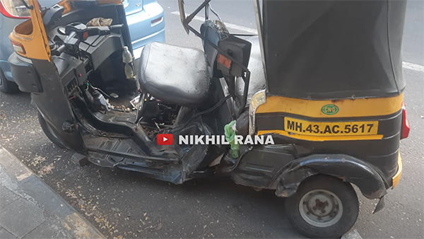 tata harrier crashed into auto