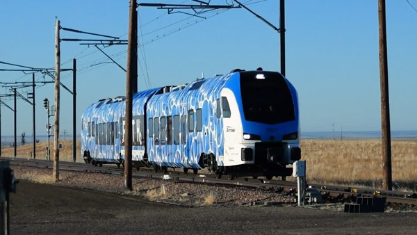 Stadler flirt h2 train running shot
