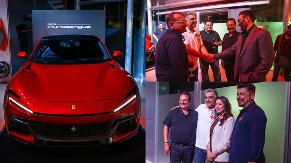 Sunny Deol Madhuri Dixit Check Out Ferrari Purosangue