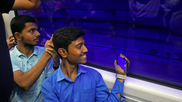Underwater metro train passengers enjoyed