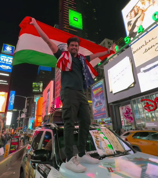 man indian flag in america