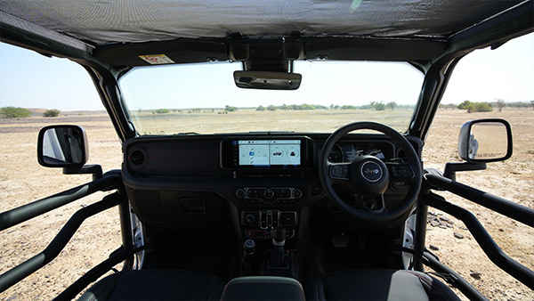 Jeep wrangler in-side front view