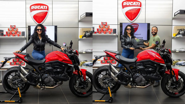 Actress daisy bopanna buys ducati monster superbike Actress daisy bopanna buys ducati monster superbike