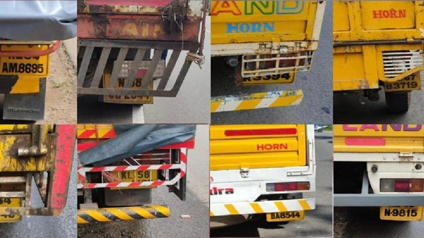 lorry drivers hide number plate