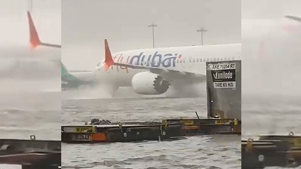 dubai floods airport malls waterlogged