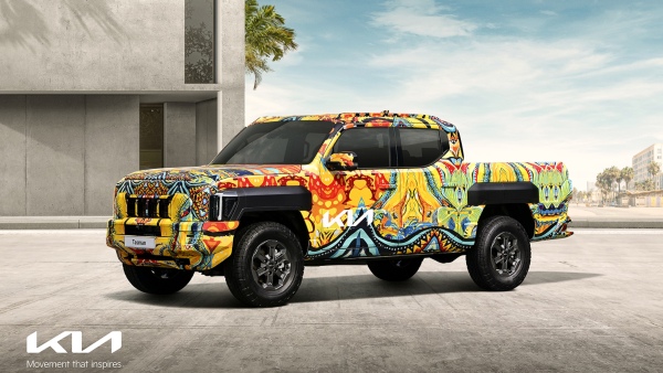 Kia tasman pickup truck teaser