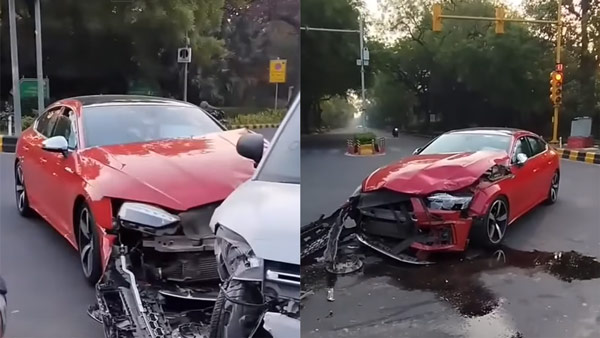 Audi rs5 met accident with wagonr