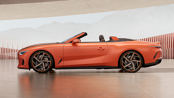 Bentley batur convertible side view