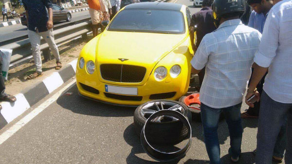 bentley with fake alloy wheels