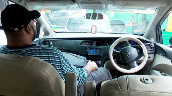 man drives from co-driver seat