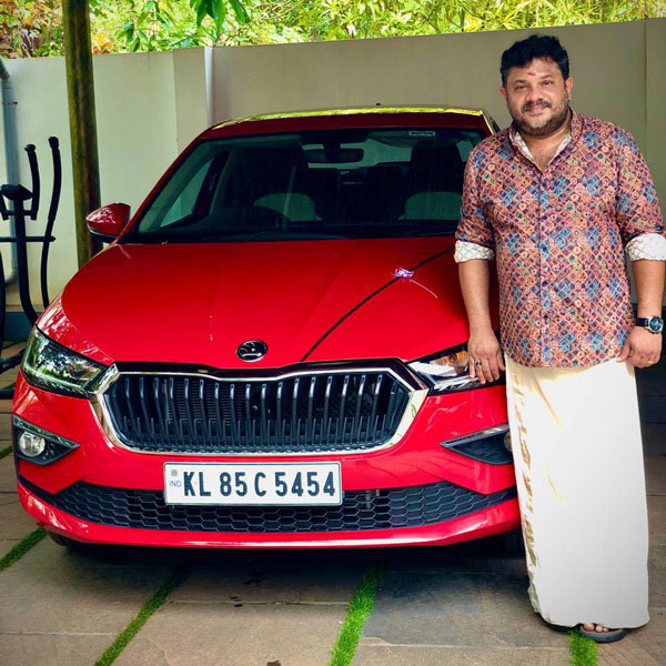 malayalam actor buys skoda slavia