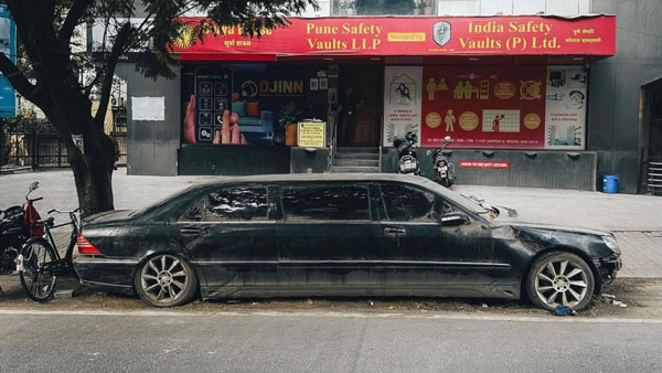 Mercedes s600 limousine abandoned