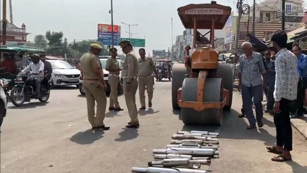 Police crush illegal silencer