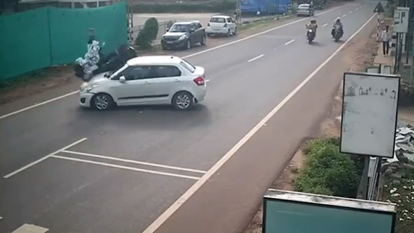 Bike-Maruti Swift Dzire Accident