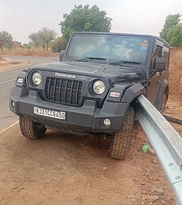 mahindra thar accident in rajasthan