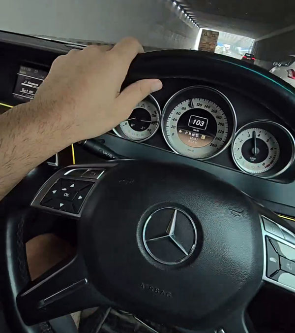 driver intentionally drives at top-speed