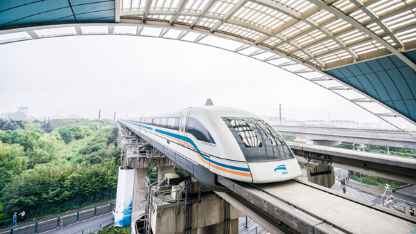 high speed flying train