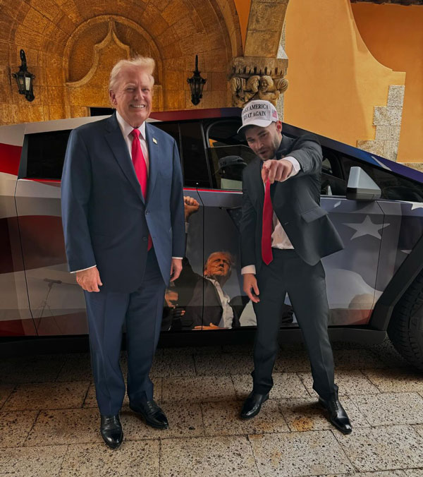 donald trump gets tesla cybertruck