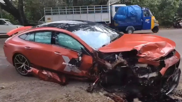 Mercedes amg test drive crash