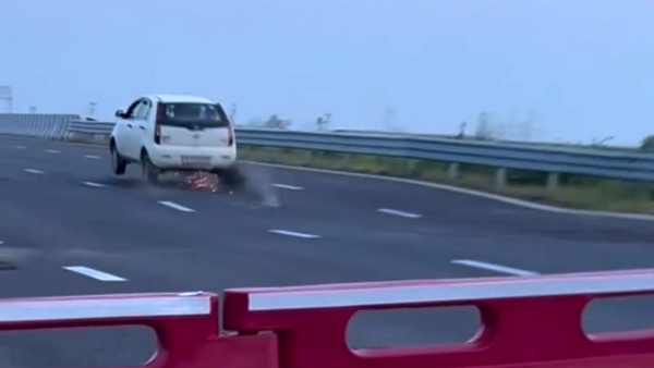 Indica go airborne on expressway