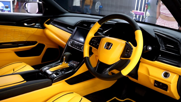 honda civic with pink wrap