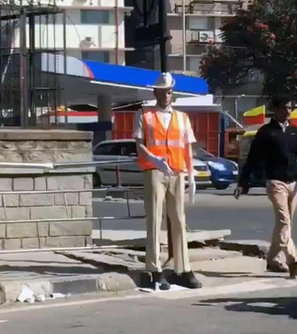 police dummies at karnataka highways