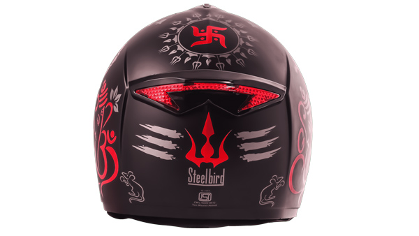Steelbird ganesh edition helmet rear look Steelbird ganesh edition helmet rear look