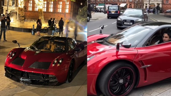 Indian billionaire adar poonawalla drives pagani huayra in london