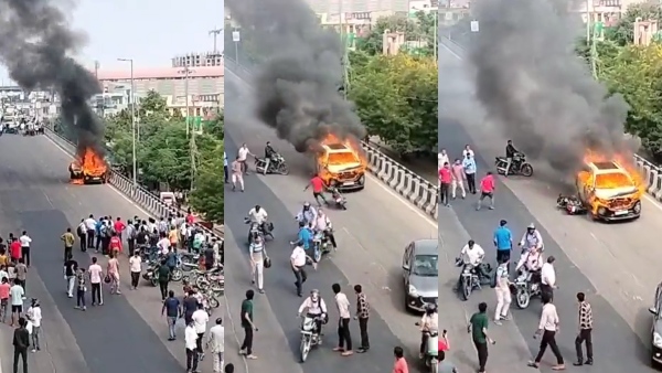 Burning car jaipur Burning car jaipur