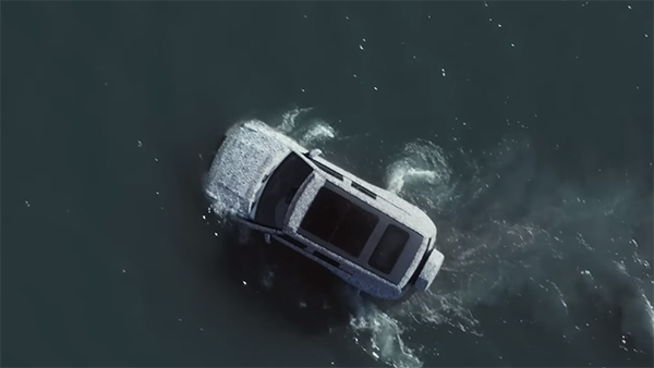 floating car in paris auto show