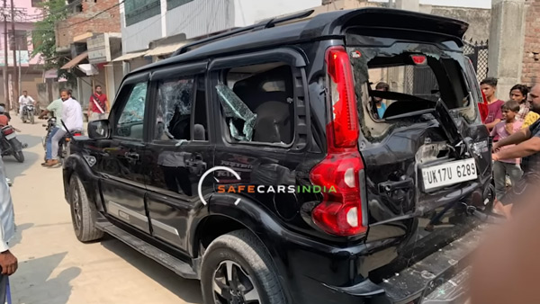 mahindra scorpio classic completely destroyed