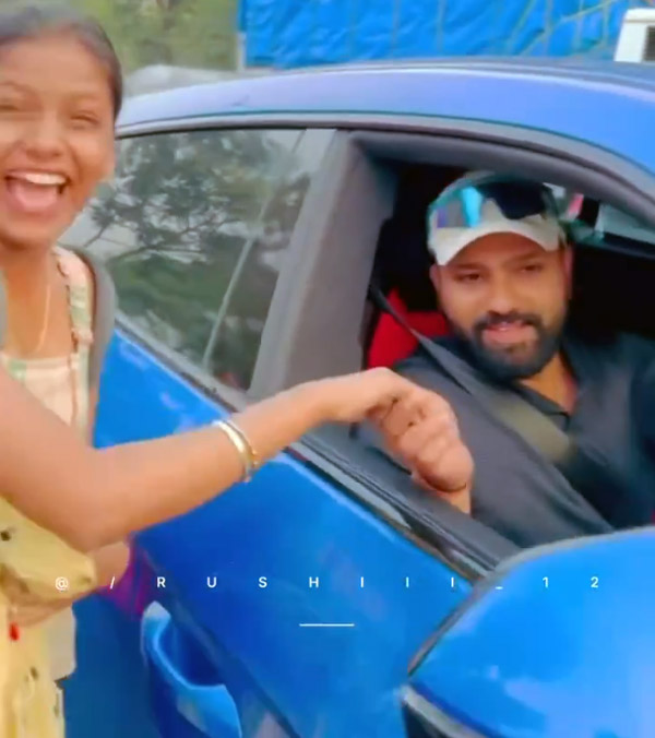 Rohit Sharma Stops His Lamborghini Urus SUV To Wish Fan Girl