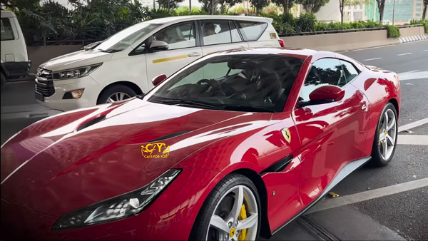 shilpa shetty in ferrari car