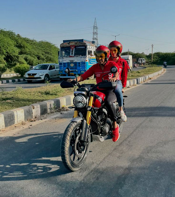 deepinder goyal rides triumph bike