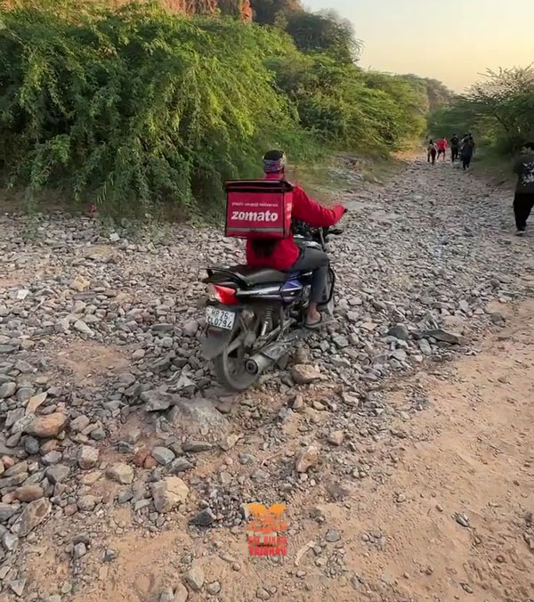 zomato delivery boy off-road riding