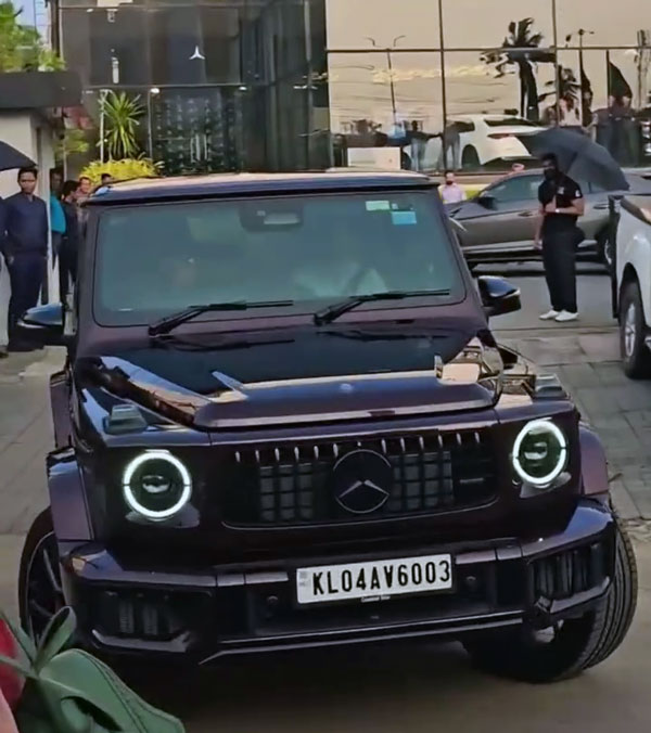 fahadh faasil seen in mercedes-g63