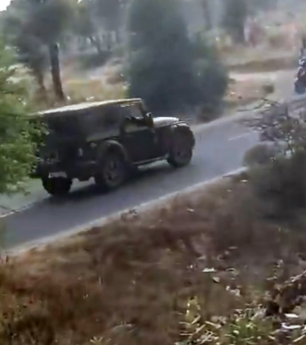 mahindra thar on railway track