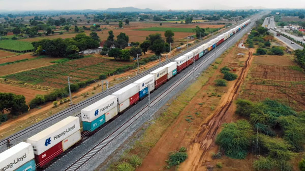 Double Decker Cargo Passenger Train