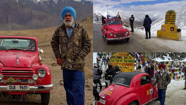 78 year old granda drives fiat to khardungla