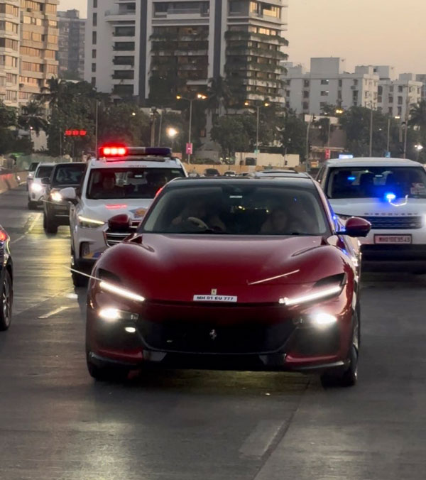 akash ambani with his ferrari